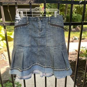 BACCINI vintage Y2K fit and flare denim skirt